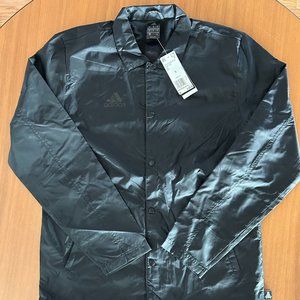 NWT ADIDAS NYLON COACHES JACKET - SIZE SMALL / BLACK
